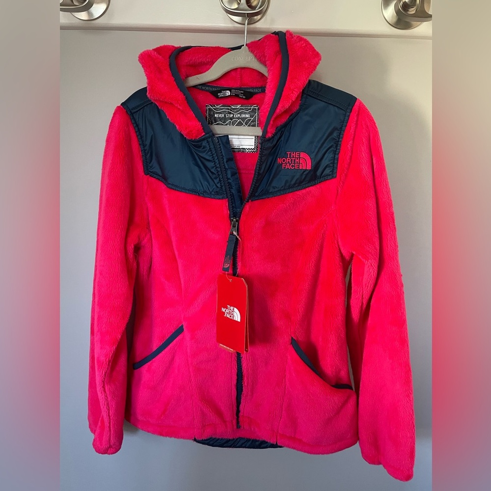 The North Face Girls Oso Hoodie Fleece Jacket Pink/Navy 10/12